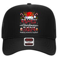 Family Christmas 2024 Matching Squad Santa Elf Funny Xmas High Crown Mesh Back Trucker Hat