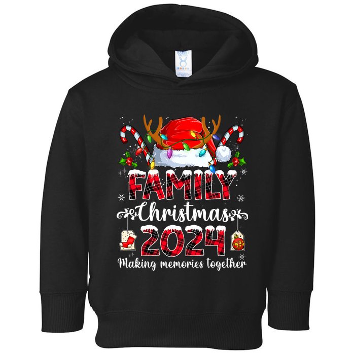 Family Christmas 2024 Matching Squad Santa Elf Funny Xmas Toddler Hoodie