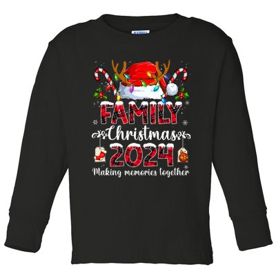 Family Christmas 2024 Matching Squad Santa Elf Funny Xmas Toddler Long Sleeve Shirt