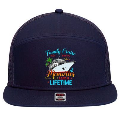 Family Cruise 2024 Making Memories For A Lifetime Beach 7 Panel Mesh Trucker Snapback Hat