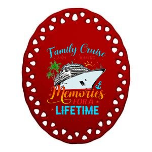 Family Cruise 2024 Making Memories For A Lifetime Beach Ceramic Oval Ornament