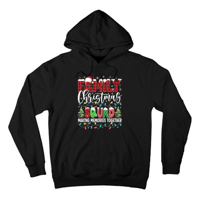 Family Christmas 2024 Matching Squad Santa Red Plaid Xmas Hoodie