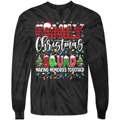 Family Christmas 2024 Matching Squad Santa Red Plaid Xmas Tie-Dye Long Sleeve Shirt