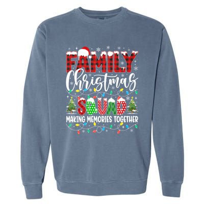 Family Christmas 2024 Matching Squad Santa Red Plaid Xmas Garment-Dyed Sweatshirt