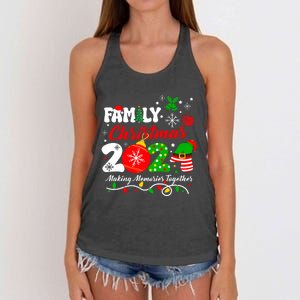 Family Christmas 2024 Making Memories Together Xmas Pajamas Women's Knotted Racerback Tank