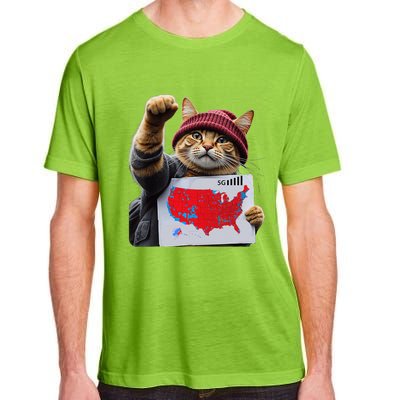 Funny Cat 2024 We Saved America Presidential Election Map Adult ChromaSoft Performance T-Shirt