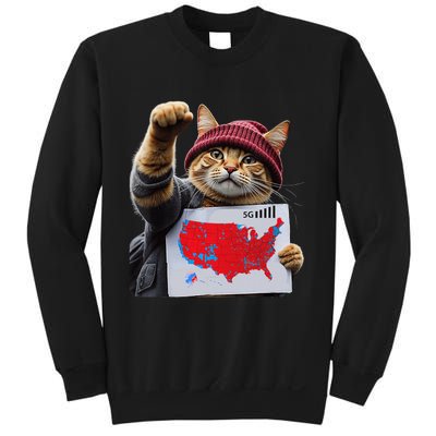 Funny Cat 2024 We Saved America Presidential Election Map Sweatshirt