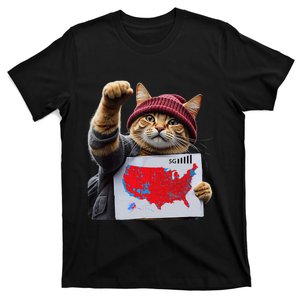 Funny Cat 2024 We Saved America Presidential Election Map T-Shirt