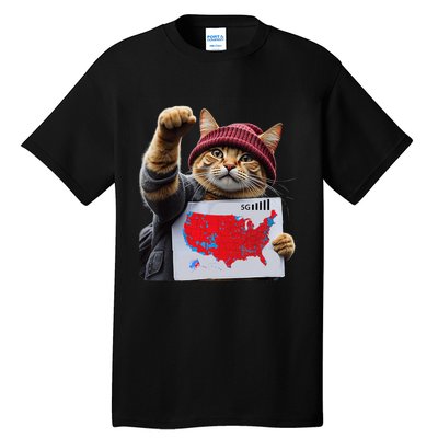 Funny Cat 2024 We Saved America Presidential Election Map Tall T-Shirt