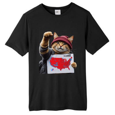 Funny Cat 2024 We Saved America Presidential Election Map Tall Fusion ChromaSoft Performance T-Shirt