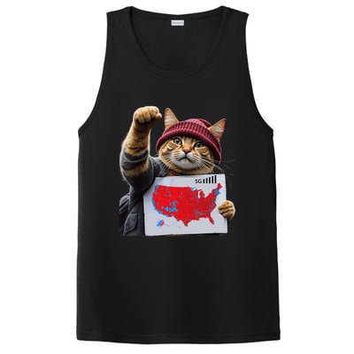 Funny Cat 2024 We Saved America Presidential Election Map PosiCharge Competitor Tank