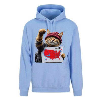 Funny Cat 2024 We Saved America Presidential Election Map Unisex Surf Hoodie