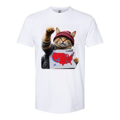 Funny Cat 2024 We Saved America Presidential Election Map Softstyle CVC T-Shirt