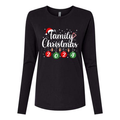 Family Christmas 2024 Xmas Holiday Pajamas Family Vacation Womens Cotton Relaxed Long Sleeve T-Shirt