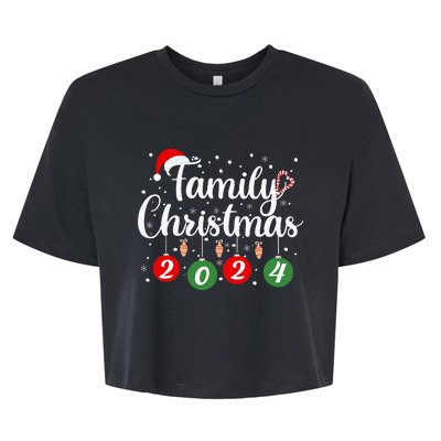 Family Christmas 2024 Xmas Holiday Pajamas Family Vacation Bella+Canvas Jersey Crop Tee