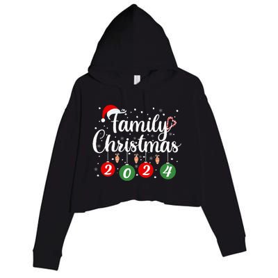 Family Christmas 2024 Xmas Holiday Pajamas Family Vacation Crop Fleece Hoodie