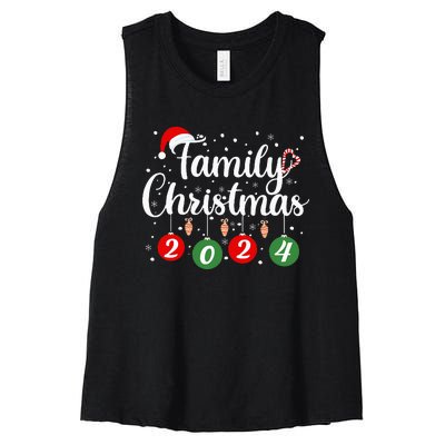 Family Christmas 2024 Xmas Holiday Pajamas Family Vacation Women's Racerback Cropped Tank