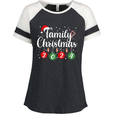 Family Christmas 2024 Xmas Holiday Pajamas Family Vacation Enza Ladies Jersey Colorblock Tee