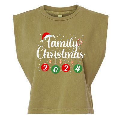 Family Christmas 2024 Xmas Holiday Pajamas Family Vacation Garment-Dyed Women's Muscle Tee