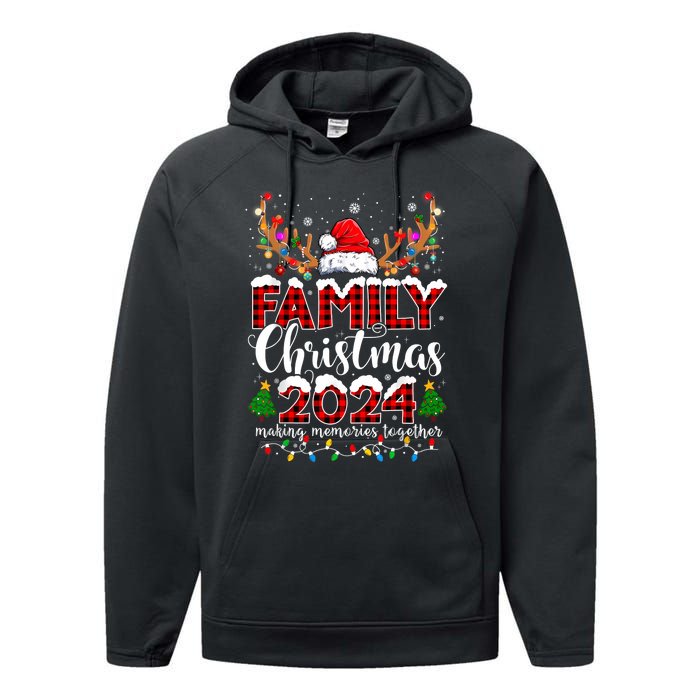 Family Christmas 2024 Matching Outfit Xmas Squad Santa Performance Fleece Hoodie