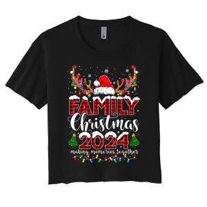 Family Christmas 2024 Matching Outfit Xmas Squad Santa Women's Crop Top Tee