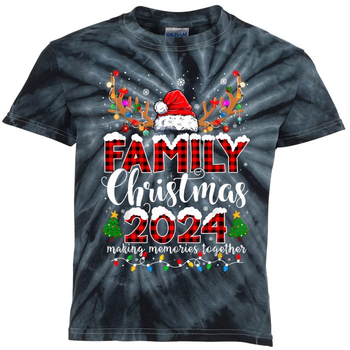 Family Christmas 2024 Matching Outfit Xmas Squad Santa Kids Tie-Dye T-Shirt