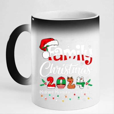 Family Christmas 2024 Matching Outfit Xmas Squad Santa 11oz Black Color Changing Mug