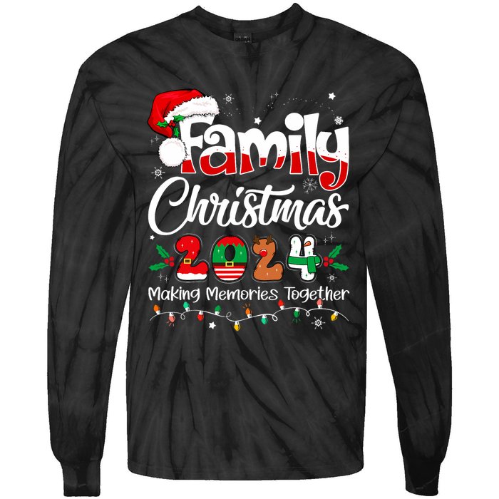 Family Christmas 2024 Matching Outfit Xmas Squad Santa Tie-Dye Long Sleeve Shirt