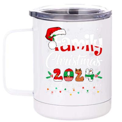 Family Christmas 2024 Matching Outfit Xmas Squad Santa 12 oz Stainless Steel Tumbler Cup