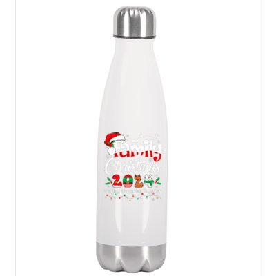 Family Christmas 2024 Matching Outfit Xmas Squad Santa Stainless Steel Insulated Water Bottle