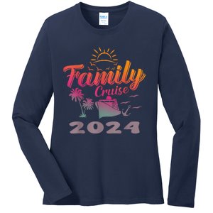 Family Cruise 2024 Making Memories Family Vacation Trip 2024 Ladies Long Sleeve Shirt