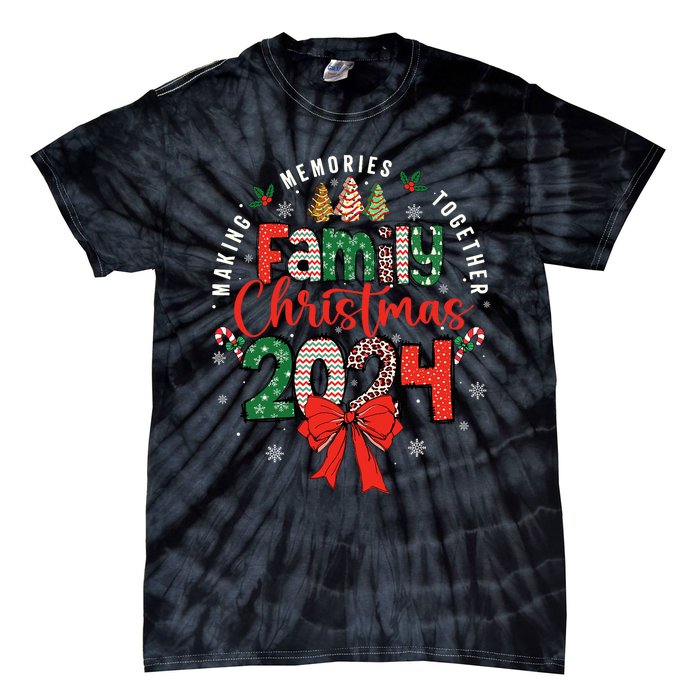 Family Christmas 2024 Matching Xmas Making Memories Together Tie-Dye T-Shirt