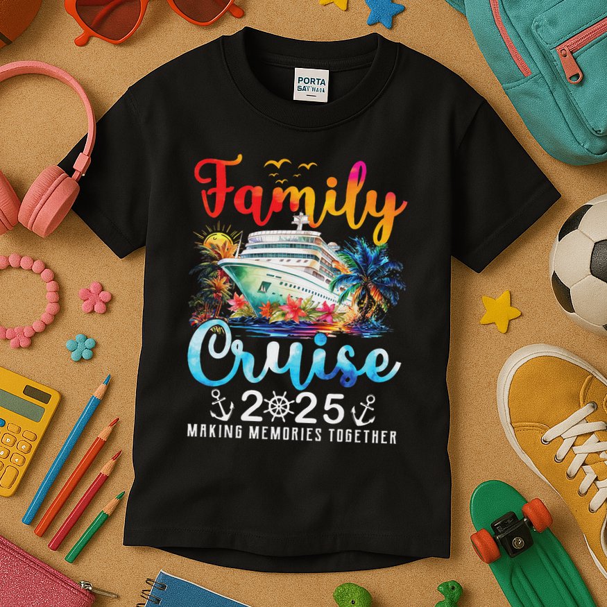 Family Cruise 2025 Vacation Trip Family Matching Cruise Ship Kids T-Shirt