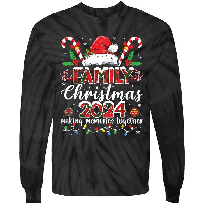 Family Christmas 2024 Matching Squad Santa Elf Funny Xmas Tie-Dye Long Sleeve Shirt