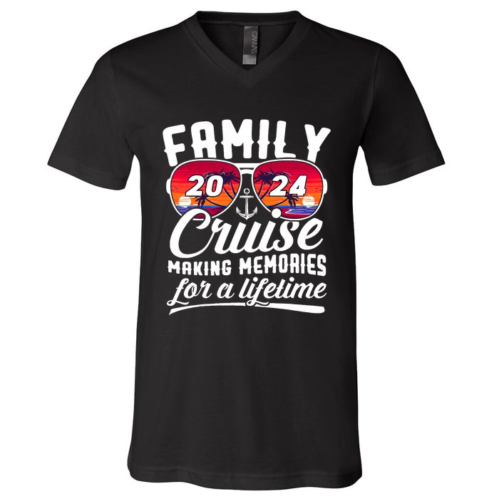 Family Cruise 2024 Making Memories Together Summer Trip Ship V-Neck T-Shirt