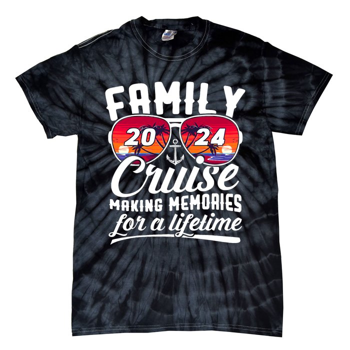 Family Cruise 2024 Making Memories Together Summer Trip Ship Tie-Dye T-Shirt