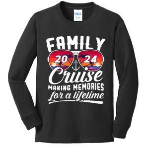 Family Cruise 2024 Making Memories Together Summer Trip Ship Kids Long Sleeve Shirt