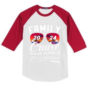 Family Cruise 2024 Making Memories Together Summer Trip Ship Kids Colorblock Raglan Jersey