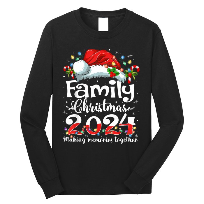 Family Christmas 2024 Matching Squad Santa Elf Funny Xmas Long Sleeve Shirt