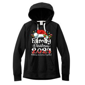 Family Christmas 2024 Matching Squad Santa Elf Funny Xmas Women's Fleece Hoodie