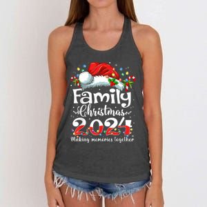 Family Christmas 2024 Matching Squad Santa Elf Funny Xmas Women's Knotted Racerback Tank