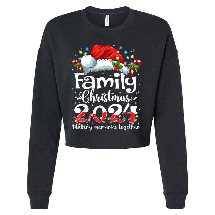 Family Christmas 2024 Matching Squad Santa Elf Funny Xmas Cropped Pullover Crew