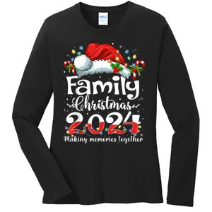 Family Christmas 2024 Matching Squad Santa Elf Funny Xmas Ladies Long Sleeve Shirt