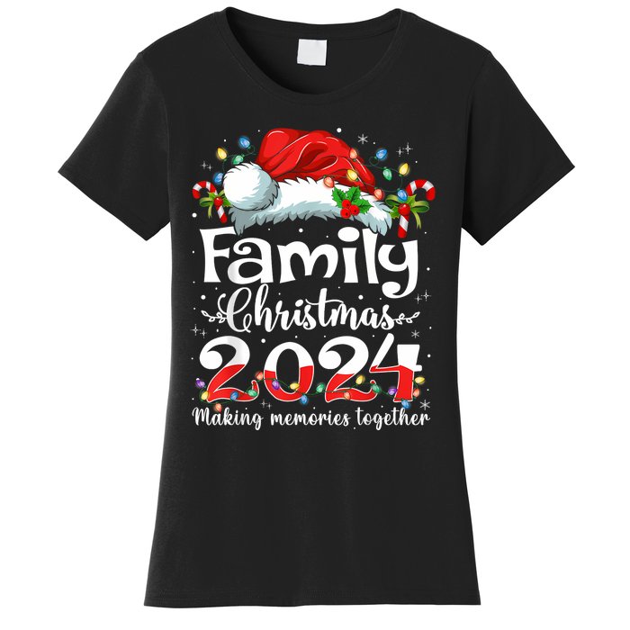 Family Christmas 2024 Matching Squad Santa Elf Funny Xmas Women's T-Shirt