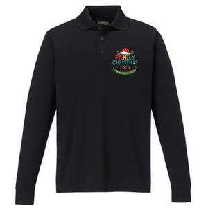 Family Christmas 2024 Matching Outfit Xmas Squad Santa Group Performance Long Sleeve Polo