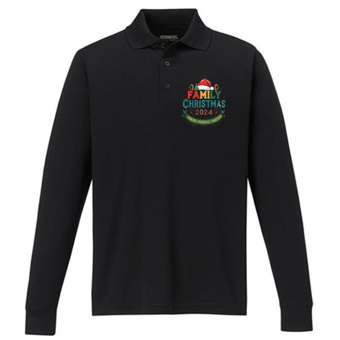 Family Christmas 2024 Matching Outfit Xmas Squad Santa Group Performance Long Sleeve Polo