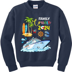 Family Cruise 2024 Funny Summer Vacation Cruise Ship Lover Kids Sweatshirt