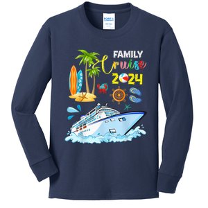 Family Cruise 2024 Funny Summer Vacation Cruise Ship Lover Kids Long Sleeve Shirt