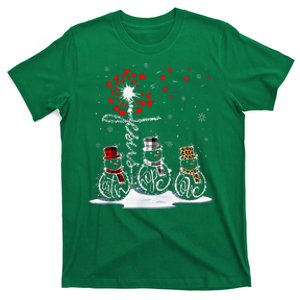 Funny Christmas 2024 Faith Hope Love Snowman Christian Cross T-Shirt