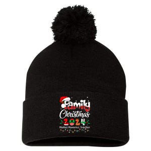 Family Christmas 2024 Matching Xmas Squad Santa Pom Pom 12in Knit Beanie